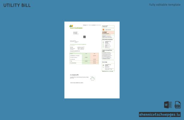 Beispielrechnung von Scottish Power (Vereinigtes Königreich)